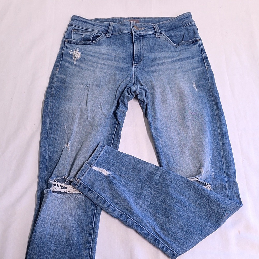 DL1961 Florence Ankle Jeans Women 27 Blue Ruston Distressed Instasculpt Skinny